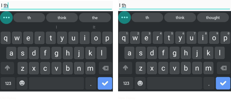 Comparison #4 of Fleksy's SDK autocompletion