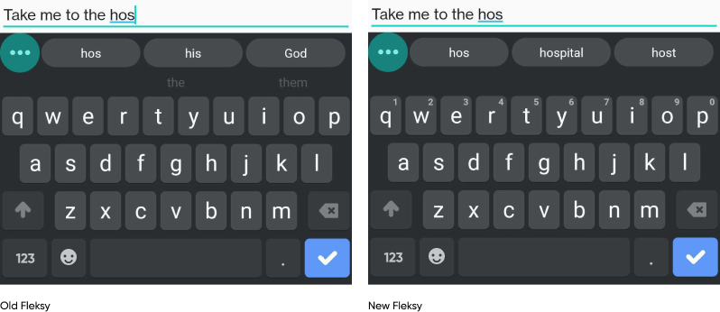 Comparison #1 of Fleksy's SDK autocompletion