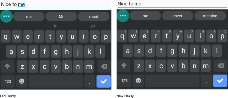 Comparison #2 of Fleksy's SDK autocompletion