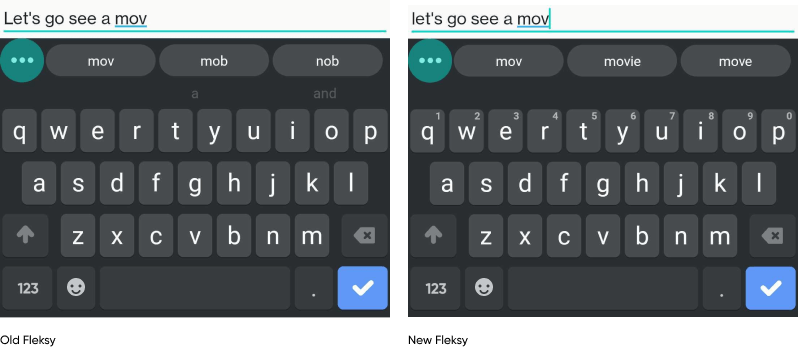 Comparison #3 of Fleksy's SDK autocompletion