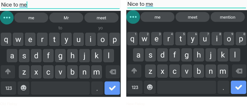 Comparison #2 of Fleksy's SDK autocompletion