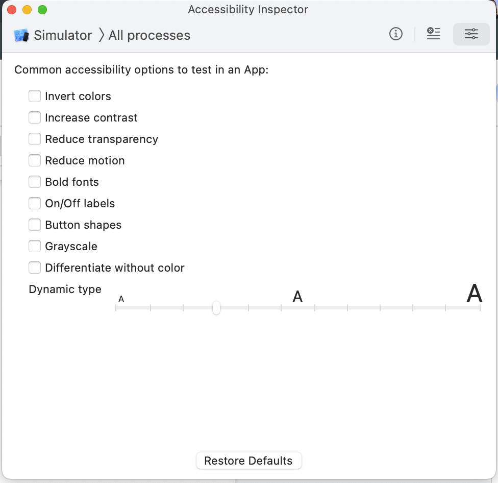 screenshot accessibility inspector settings