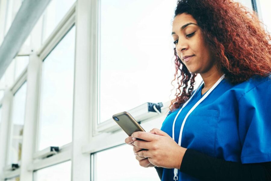Nurse texting