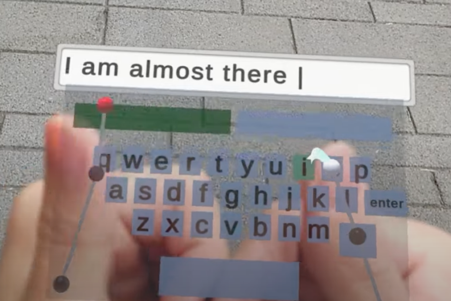 a keyboard showing up to type with while walking in the streets